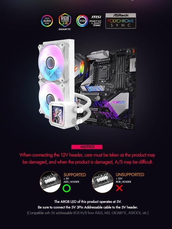 240mm Liquid CPU Cooler - DV240S White